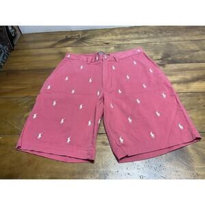 Polo Ralph Lauren Shorts Men's Size 31 Pink All Over Pony Print